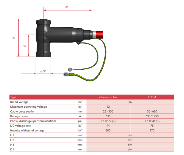 Conector en T - Accesorios para alta y media tension